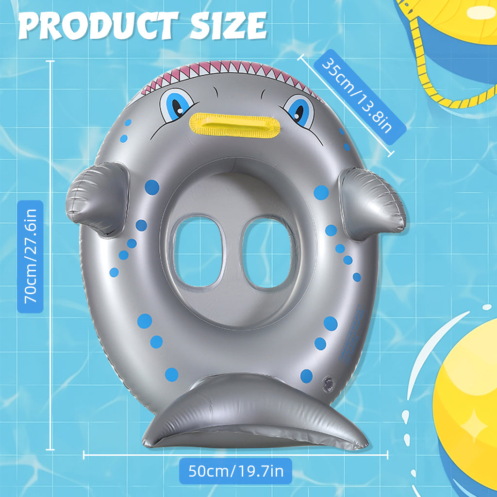 Proberos Swimming Tube for Kids, Child Swimming Float Seat Funny Shark Baby Swimming Floating Seat with Grip Handle PVC Inflatable Swimming Pool Float Summer Shower Pool Party Bathing Float Proberos Swimming Tube for Kids, Child Swimming Float Seat Funny Shark Baby Swimming Floating Seat with Grip Handle PVC Inflatable Swimming Pool Float Summer Shower Pool Party Bathing Float